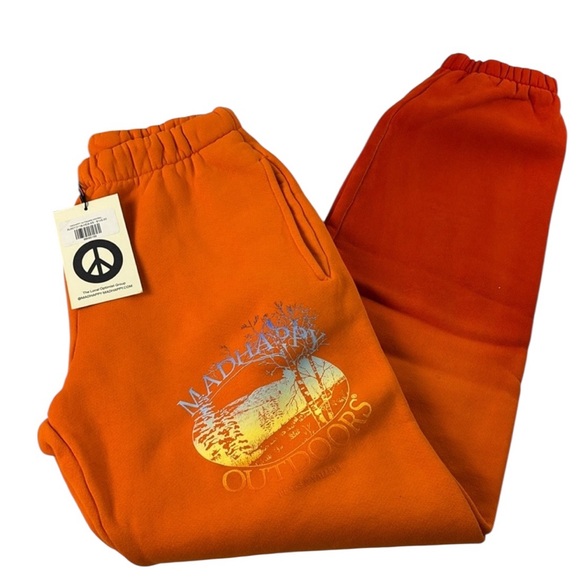Madhappy Outdoors Orange Ombre Heritage Sweatpant Size Small NWT - Picture 1 of 7